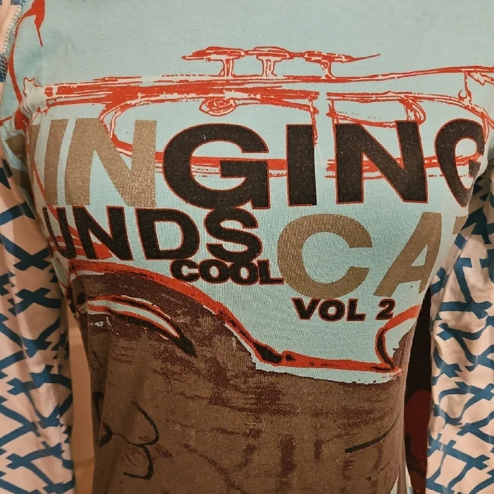 Custo Barcelona Blue Graphic Long Sleeve Tee - Picture 2 of 5